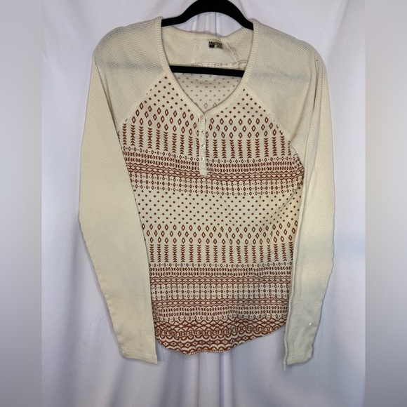Women’s Marmot Cream and Brown Patterned Long Sleeve Top - Picture 1 of 4